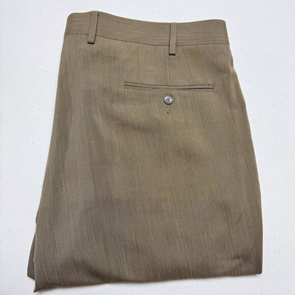 Lauren Ralph Lauren Dress Pants Mens 38 Brown Plaid Slacks Office Casual Wedding - Picture 1 of 16
